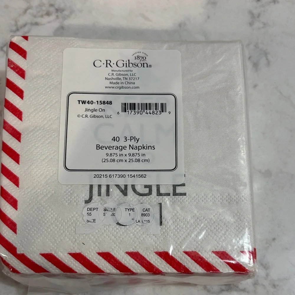 Blue Snowman & White 'Keep Calm and Jingle On' Holiday Napkin Set